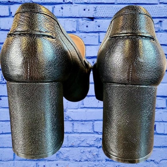 NWT Cole Haan ‘Chrystie Chain Block Heel Loafer’ in “Black Leather” Size 9.5 - Picture 16 of 16